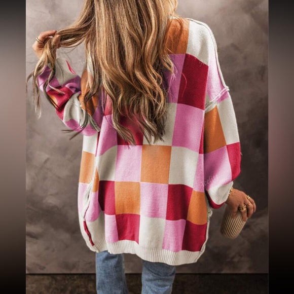 Luxe Color Block Open Front Long Sleeve Knit Sweater Cardigan - Picture 5 of 16